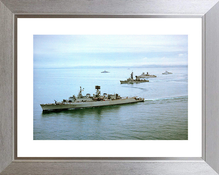 HMS Norfolk (D21) Photo Print - Strike Group - Royal Navy County Class Destroyer Hampshire Prints 10 x 8 Silver Frame Yes