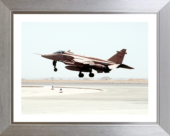 RAF Jaguar GR1 Jet Taking Off Photo Print - Royal Air Force Aircraft Hampshire Prints 10 x 8 Silver Frame Yes