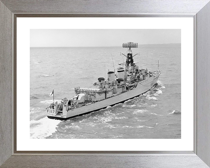 HMS Ashanti (F117) Royal Navy Tribal Class Frigate Starboard Quarter View Photo Print Wall Art Decor Posters, Prints, & Visual Artwork Hampshire Prints 10 x 8 Silver Frame Yes