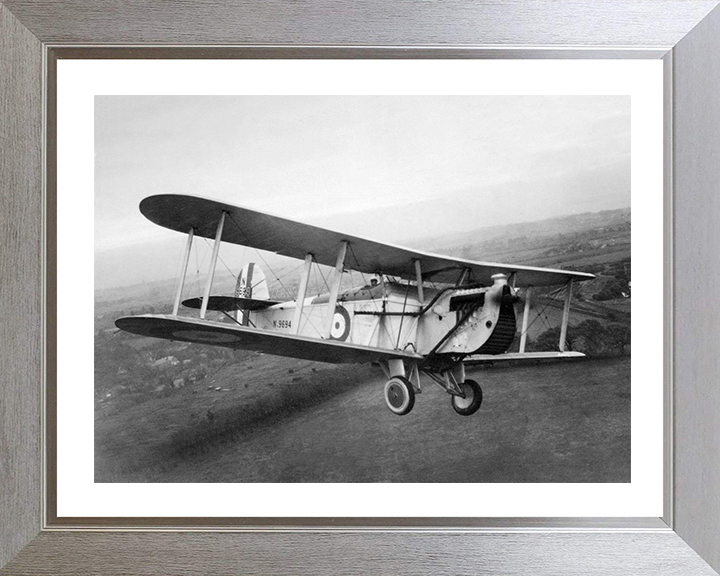 RAF Blackburn Dart Biplane Photo Print - Royal Air Force Aircraft Hampshire Prints 10 x 8 Silver Frame Yes