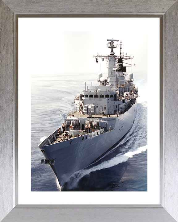 HMS Beaver (F93) Royal Navy Type 22 Frigate Port Bow View Photo Print Wall Art Decor Posters, Prints, & Visual Artwork Hampshire Prints 10 x 8 Silver Frame Yes