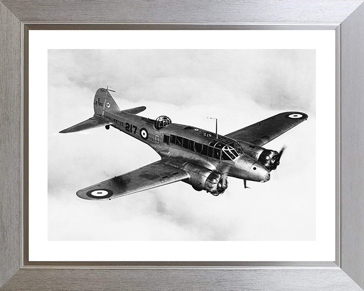 RAF Avro Anson Mark 1 in flight Photo Print - Royal Air Force Aircraft Hampshire Prints 10 x 8 Silver Frame Yes