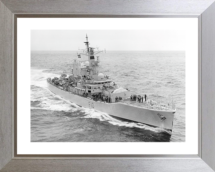 HMS Aurora (F10) Royal Navy Leander Class Frigate High Starboard Bow View Photo Print Wall Art Decor Posters, Prints, & Visual Artwork Hampshire Prints 10 x 8 Silver Frame Yes