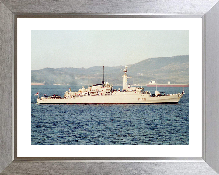 HMS Amazon (F169) Royal Navy Type 21 Frigate Starboard Beam View Photo Print Wall Art Decor Posters, Prints, & Visual Artwork Hampshire Prints 10 x 8 Silver Frame Yes