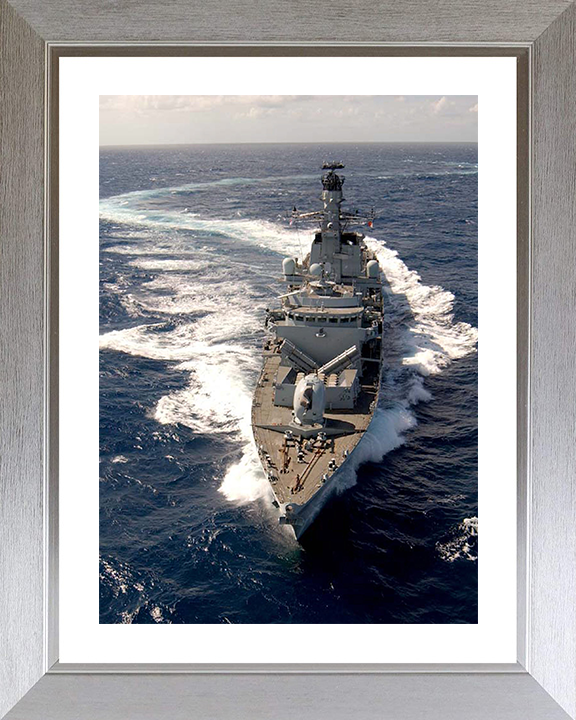 HMS Richmond (F239) Photo Print - Bow View 2004 - Royal Navy Type 23 Frigate Hampshire Prints 10 x 8 Silver Frame Yes