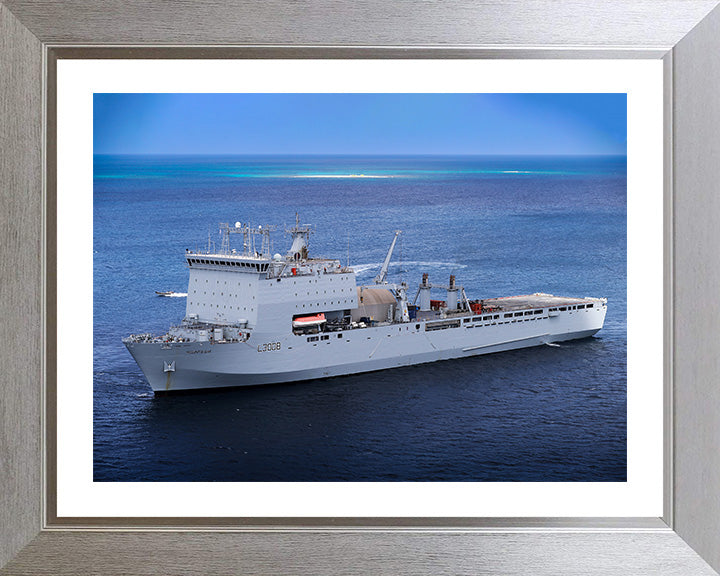 RFA Mounts Bay (L3008) Photo Print - Port View - Royal Fleet Auxiliary Bay Class Ship Hampshire Prints 10 x 8 Silver Frame Yes