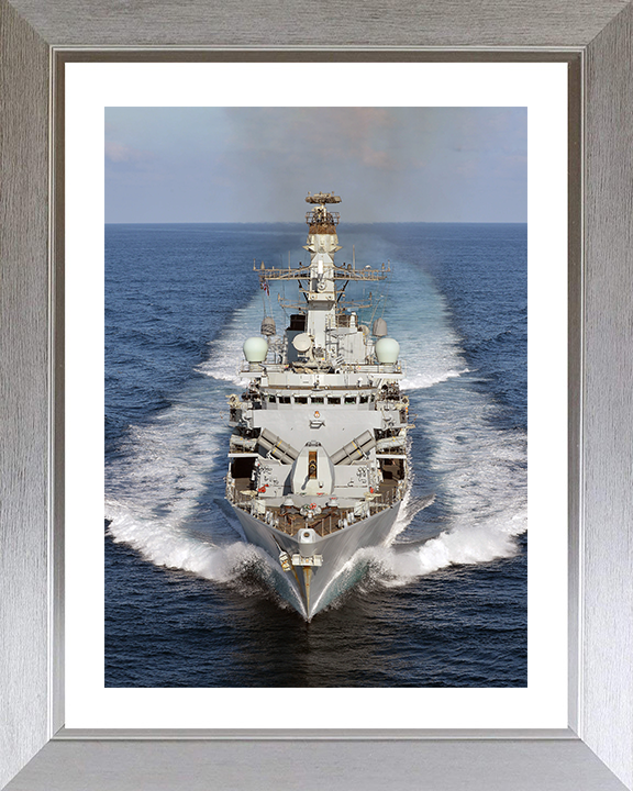 HMS Kent (F78) Photo Print - at sea 2015 - Royal Navy Type 23 Frigate Hampshire Prints 10 x 8 Silver Frame Yes