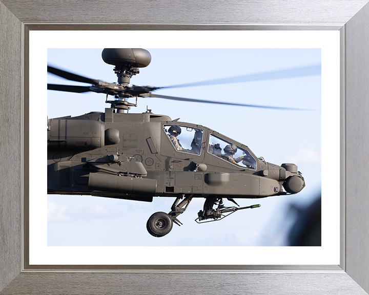 Army Apache Echo Helicopter cockpit Close up Photo Print - British Army Hampshire Prints 10 x 8 Silver Frame Yes