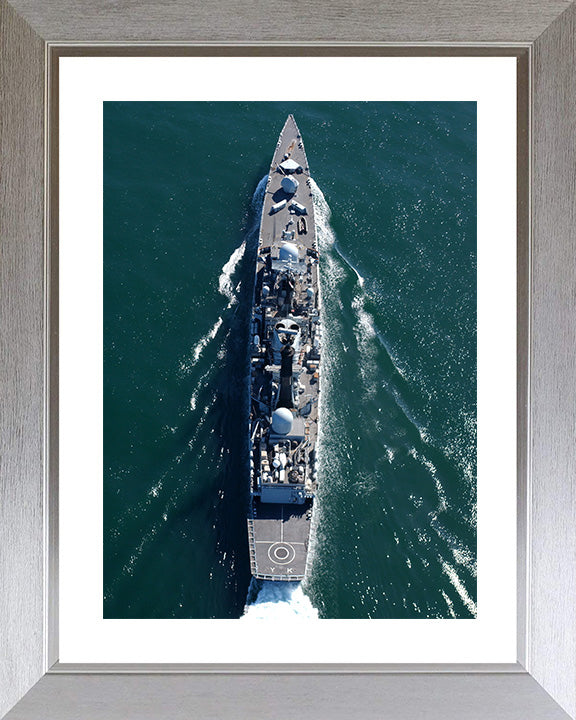 HMS York (D98) Photo Print - Vertical View - Royal Navy Type 42 Destroyer Hampshire Prints 10 x 8 Silver Frame Yes