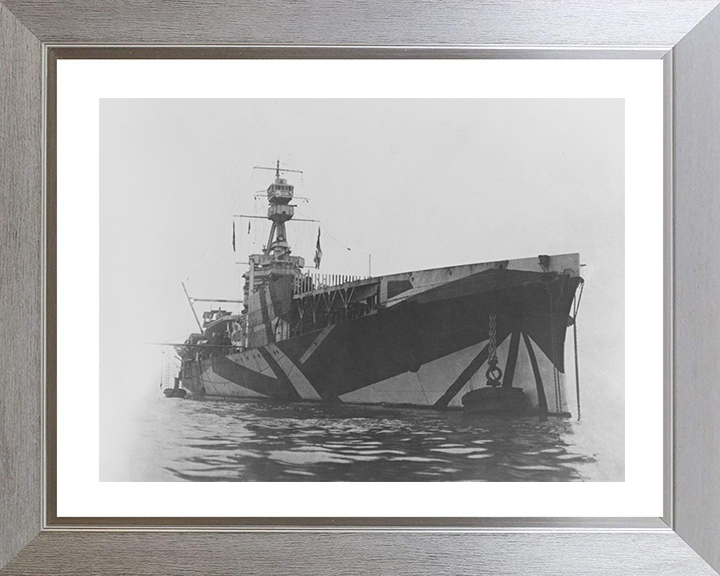 HMS Furious (47) Photo Print - At Sea - Royal Navy Modified Aircraft Carrier Posters, Prints, & Visual Artwork Hampshire Prints 10 x 8 Silver Frame Yes