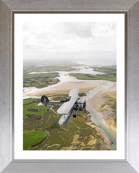 Royal Navy Swordfish Mk1 Plane From the Air Photo Print - Royal Navy Aircraft Hampshire Prints 10 x 8 Silver Frame Yes