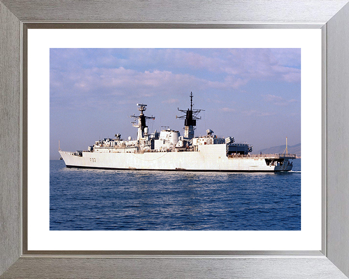 HMS Beaver (F93) Royal Navy Type 22 Frigate Port Quarter View Photo Print Wall Art Decor Posters, Prints, & Visual Artwork Hampshire Prints 10 x 8 Silver Frame Yes