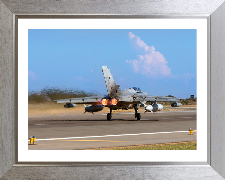 RAF Tornado GR4 Taking off Photo Print - Royal Air Force Aircraft Hampshire Prints 10 x 8 Silver Frame Yes