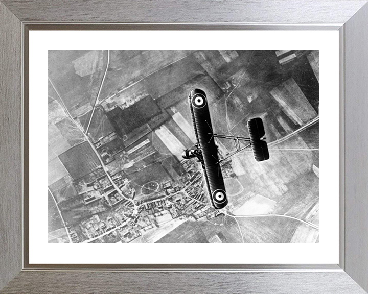 RAF FE.2b fighter over the Western Front 1916 Photo Print - Royal Air Force Aircraft Posters, Prints, & Visual Artwork Hampshire Prints 10 x 8 Silver Frame Yes