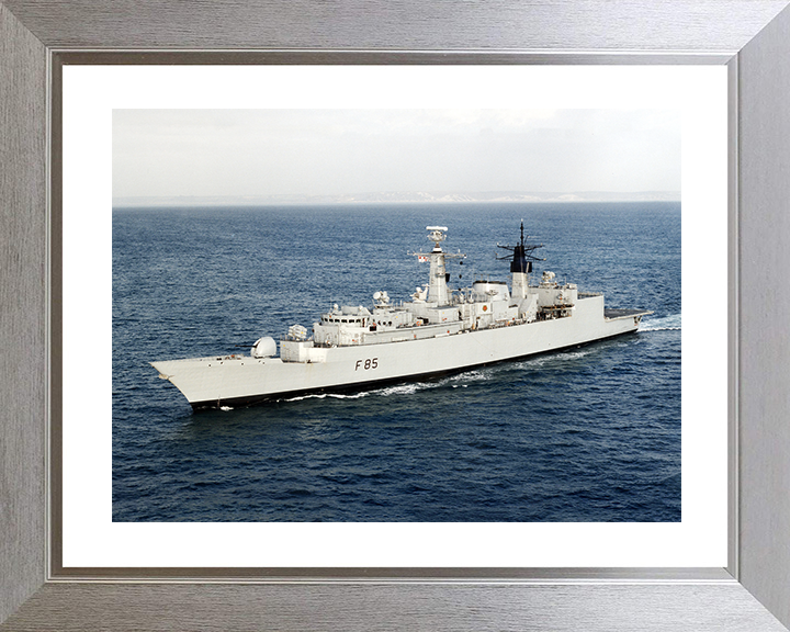 HMS Cumberland (F85) Royal Navy Type 22 Frigate High Port Side View Photo Print Wall Art Decor Posters, Prints, & Visual Artwork Hampshire Prints 10 x 8 Silver Frame Yes