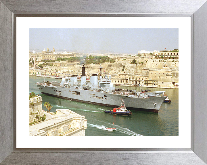 HMS Ark Royal (R07) Royal Navy Invincible Class Aircraft Carrier Malta 1994 Photo Print Wall Art Decor Posters, Prints, & Visual Artwork Hampshire Prints 10 x 8 Silver Frame Yes