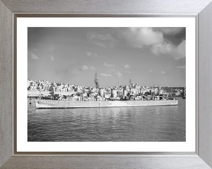 HMS Welshman Photo Print - Valletta 1942 - Royal Navy Abdiel Class Minelayer Posters, Prints, & Visual Artwork Hampshire Prints 10 x 8 Silver Frame Yes