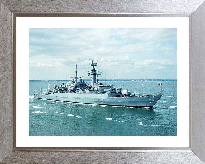 HMS Active (F171) Royal Navy Type 21 Frigate Photo Print Warship Wall Art Poster Posters, Prints, & Visual Artwork Hampshire Prints 10 x 8 Silver Frame Yes