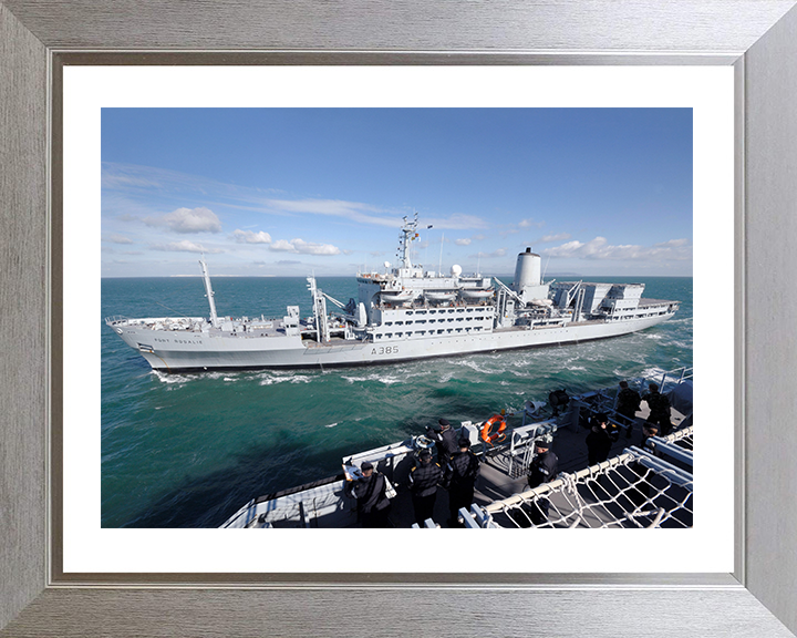RFA Fort Rosalie (A385) Photo Print - RAS 2007 - Royal Fleet Auxiliary Fort Rosalie Class Ship Posters, Prints, & Visual Artwork Hampshire Prints 10 x 8 Silver Frame Yes
