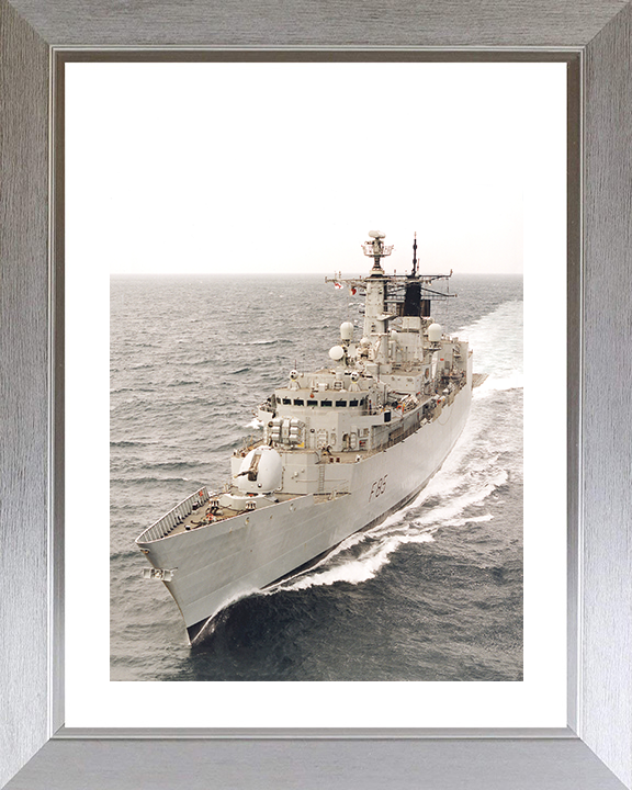 HMS Cumberland (F85) Royal Navy Type 22 Frigate Port Bow Portrait Photo Print Wall Art Decor Posters, Prints, & Visual Artwork Hampshire Prints 10 x 8 Silver Frame Yes