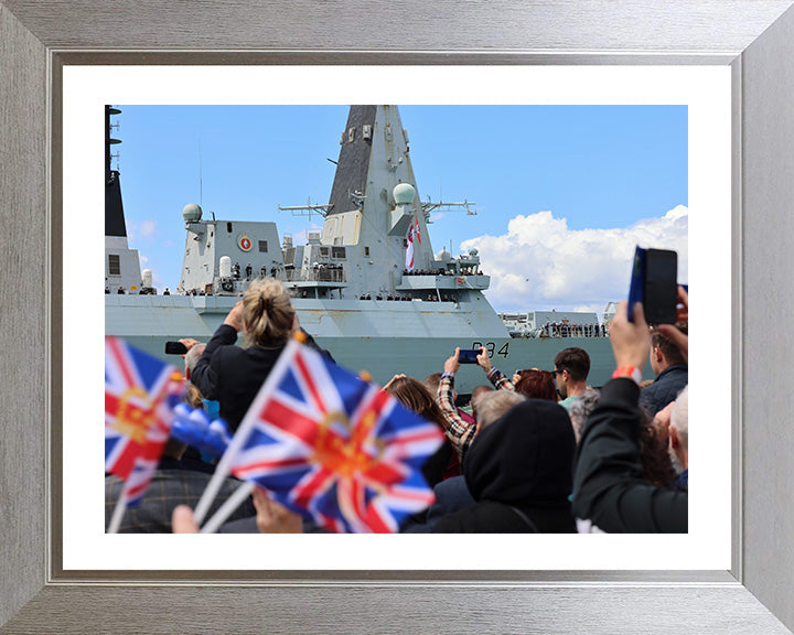 HMS Diamond D34 | Photo Print | Framed Print | Type 45 | Destroyer | Royal Navy Hampshire Prints 10 x 8 Silver Frame Yes