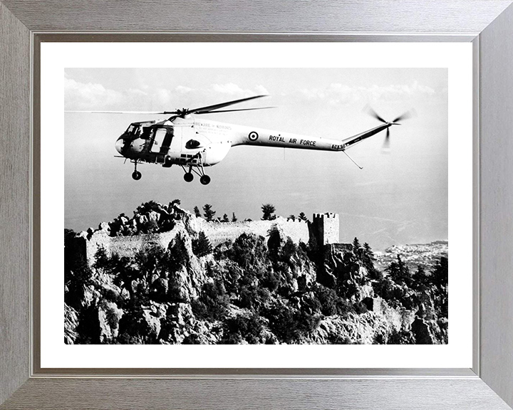 RAF Sycamore helicopter 103 Sqn 1961 Photo Print - Royal Air Force Aircraft Hampshire Prints 10 x 8 Silver Frame Yes