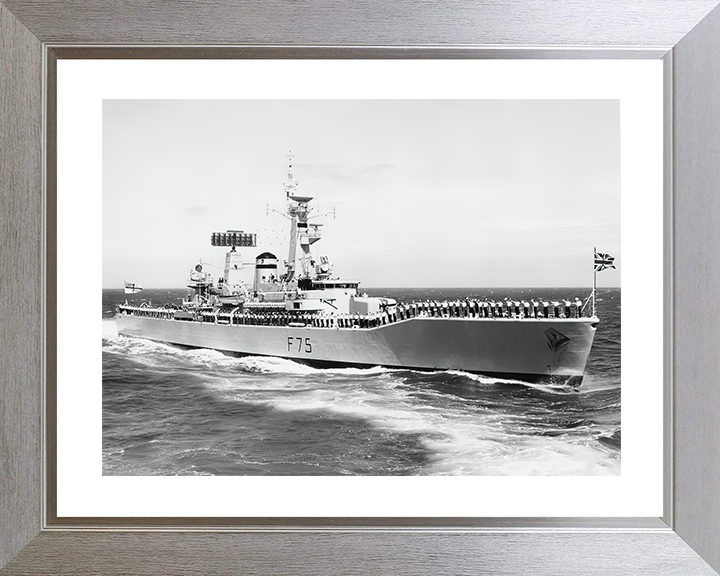 HMS Charybdis (F75) Royal Navy Leander Class Frigate Cheer Ship Photo Print Wall Art Decor Posters, Prints, & Visual Artwork Hampshire Prints 10 x 8 Silver Frame Yes
