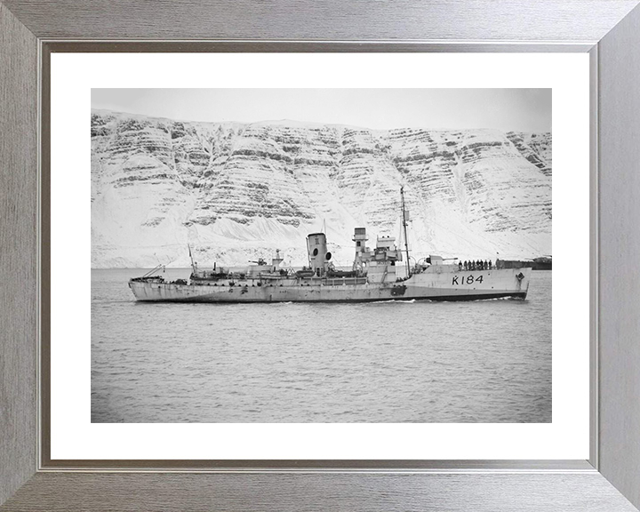 HMS Abelia (K184) Royal Navy Flower Class Corvette Photo Print Warship Wall Art Posters, Prints, & Visual Artwork Hampshire Prints 10 x 8 Silver Frame Yes