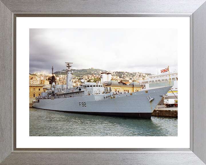 HMS Boxer (F92) Royal Navy Type 22 Frigate Alongside Photo Print Wall Art Decor Posters, Prints, & Visual Artwork Hampshire Prints 10 x 8 Silver Frame Yes