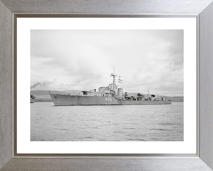 HMS Cambrian (R85) Royal Navy C Class Destroyer Port Side View Photo Print Wall Art Decor Posters, Prints, & Visual Artwork Hampshire Prints 10 x 8 Silver Frame Yes