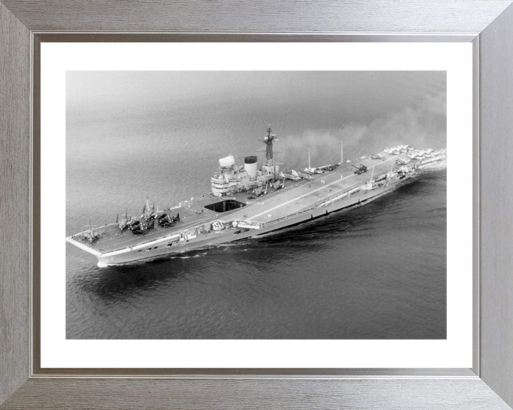 HMS Victorious (R38) Photo Print - At Sea 1959 - Royal Navy Illustrious Class Aircraft Carrier Hampshire Prints 10 x 8 Silver Frame Yes