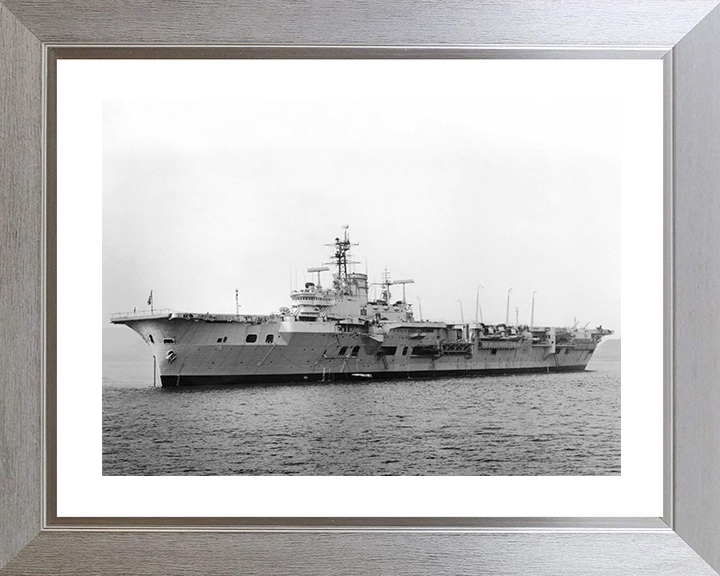 HMS Ark Royal (R09) Royal Navy Audacious Class Aircraft Carrier Low Port Side View Photo Print Wall Art Decor Posters, Prints, & Visual Artwork Hampshire Prints 10 x 8 Silver Frame Yes