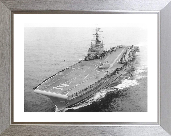 HMS Albion (R07) Royal Navy Centaur Class Carrier Underway Photo Print Wall Art Naval Decor Posters, Prints, & Visual Artwork Hampshire Prints 10 x 8 Silver Frame Yes