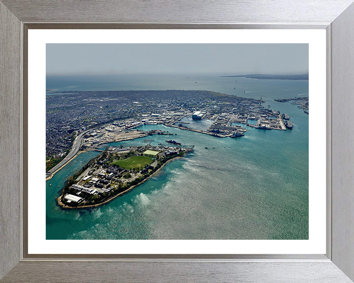 HMS Excellent Royal Navy shore establishment Aerial Photo Print or Framed Photo Print - Hampshire Prints