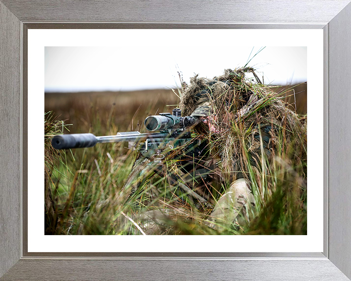 RAF Regiment Sniper Photo Print - Royal Air Force Hampshire Prints 10 x 8 Silver Frame Yes