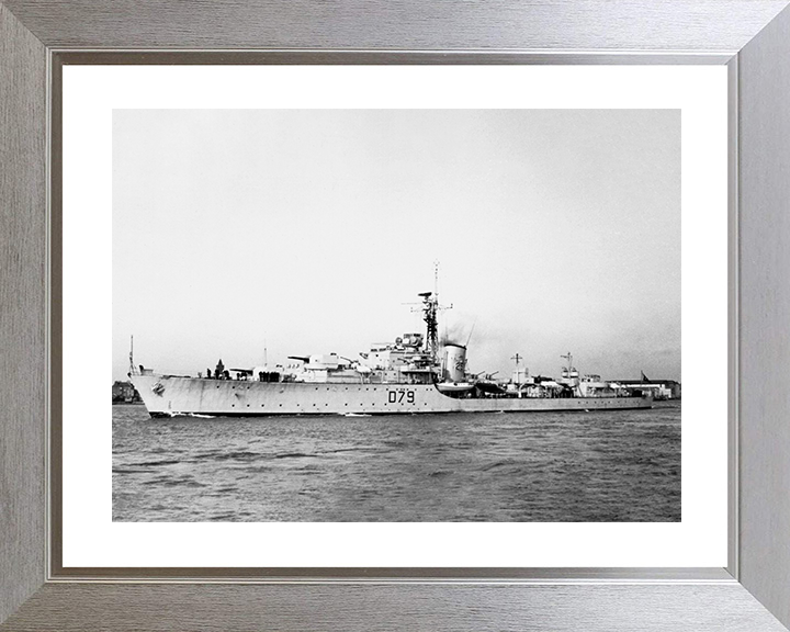 HMS Cadiz (D79) Royal Navy Battle Class Destroyer Port Side View Photo Print Wall Art Decor Posters, Prints, & Visual Artwork Hampshire Prints 10 x 8 Silver Frame Yes