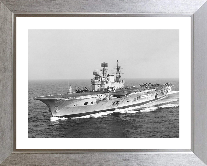HMS Eagle (R05) Photo Print - Flight Deck View - Royal Navy Audacious Class Aircraft Carrier Hampshire Prints 10 x 8 Silver Frame Yes