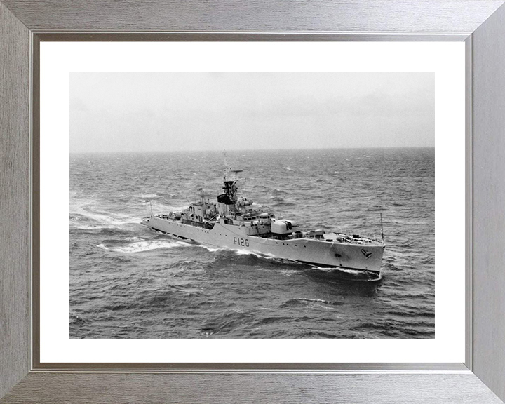 HMS Plymouth (F126) Photo Print - At Sea 1962 - Royal Navy Rothesay Class Frigate Hampshire Prints 10 x 8 Silver Frame Yes