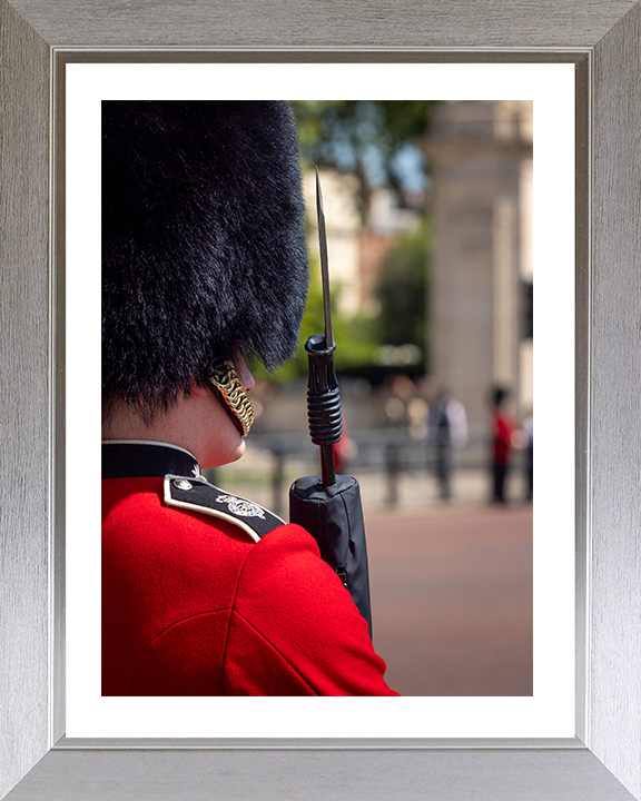 Grenadier Guard lining the street in London Photo Print - British Army Hampshire Prints 10 x 8 Silver Frame Yes