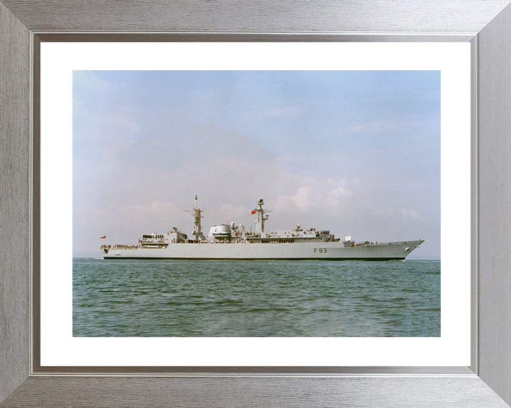 HMS Beaver (F93) Royal Navy Type 22 Frigate Starboard Beam View Photo Print Wall Art Decor Posters, Prints, & Visual Artwork Hampshire Prints 10 x 8 Silver Frame Yes