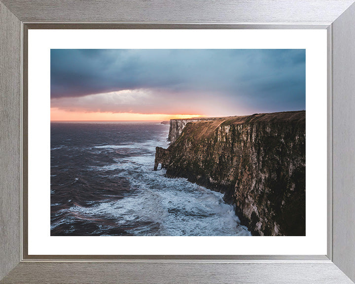 Bempton Cliffs Yorkshire Dales at sunset Photo Print - Canvas - Framed Photo Print - Hampshire Prints
