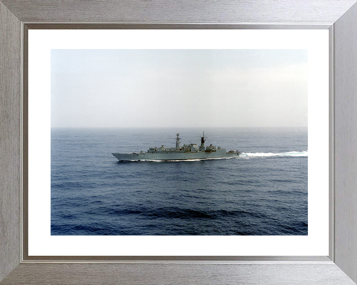 HMS Beaver (F93) Royal Navy Type 22 Frigate At Sea 1988 Photo Print Wall Art Decor Posters, Prints, & Visual Artwork Hampshire Prints 10 x 8 Silver Frame Yes