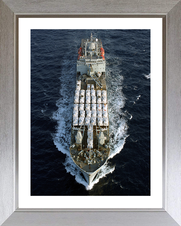 RFA Sir Tristram (L3505) Photo Print - Bow View - Royal Fleet Auxiliary Round Table Class Ship Posters, Prints, & Visual Artwork Hampshire Prints 10 x 8 Silver Frame Yes