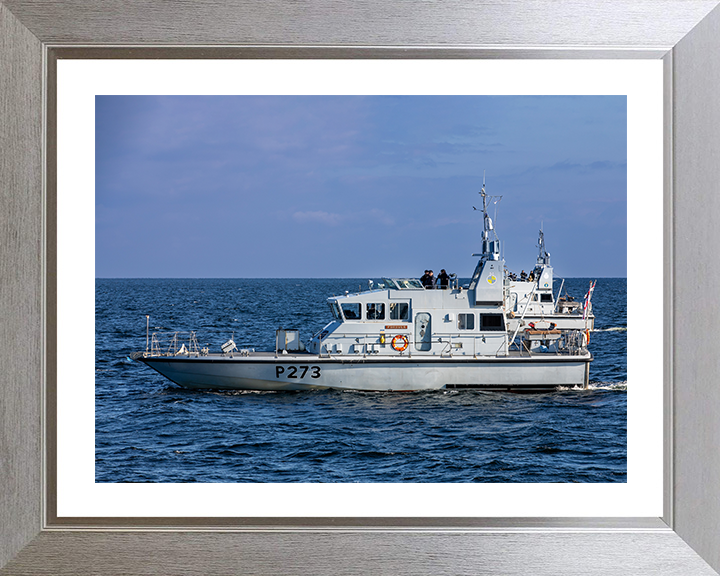 HMS Pursuer (P273) Photo Print - Underway 2025 - Royal Navy Archer Class P2000 Patrol Vessel Hampshire Prints 10 x 8 Silver Frame Yes