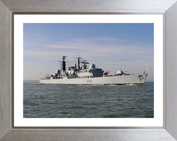HMS Liverpool (D92) Photo Print - Entering Portsmouth - Royal Navy Type 42 Destroyer Hampshire Prints 10 x 8 Silver Frame Yes