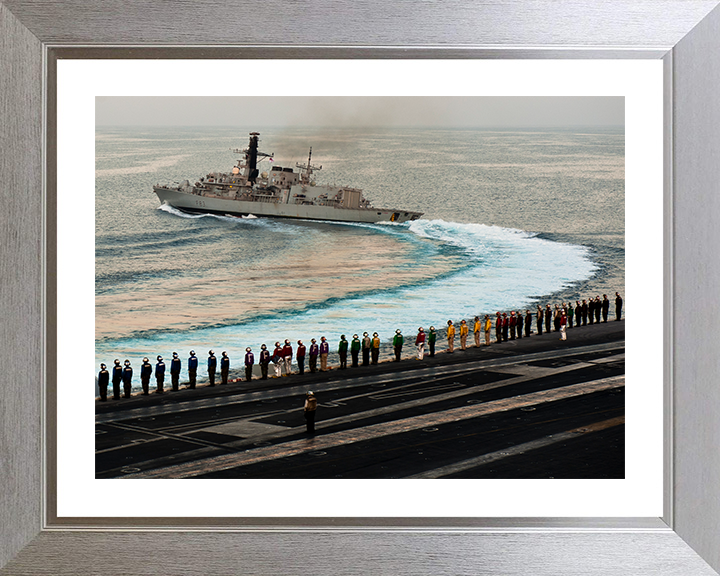 HMS St Albans (F83) Photo Print - Breaking Away - Royal Navy Type 23 Frigate Hampshire Prints 10 x 8 Silver Frame Yes