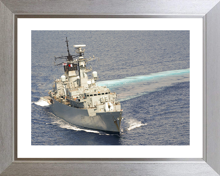 HMS Cumberland (F85) Royal Navy Type 22 Frigate Turning To Port Photo Print Wall Art Decor Posters, Prints, & Visual Artwork Hampshire Prints 10 x 8 Silver Frame Yes
