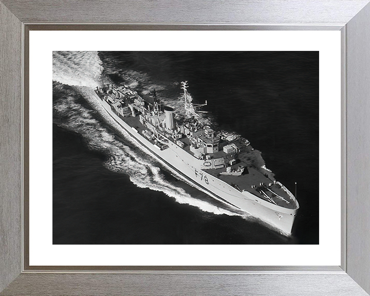 HMS Blackwood (F78) Royal Navy Blackwood Class Frigate From Above Photo Print Wall Art Decor Posters, Prints, & Visual Artwork Hampshire Prints 10 x 8 Silver Frame Yes