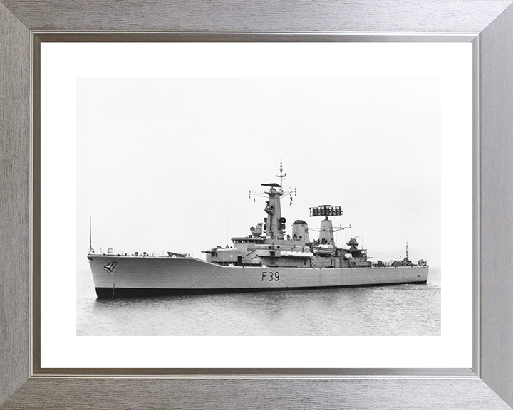 HMS Naiad (F39) Photo Print - at sea - Royal Navy Leander Class Frigate Posters, Prints, & Visual Artwork Hampshire Prints 10 x 8 Silver Frame Yes