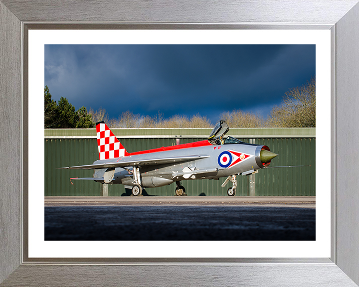RAF English Electric Lightning Jet Photo Print - Royal Air Force Aircraft Hampshire Prints 10 x 8 Silver Frame Yes